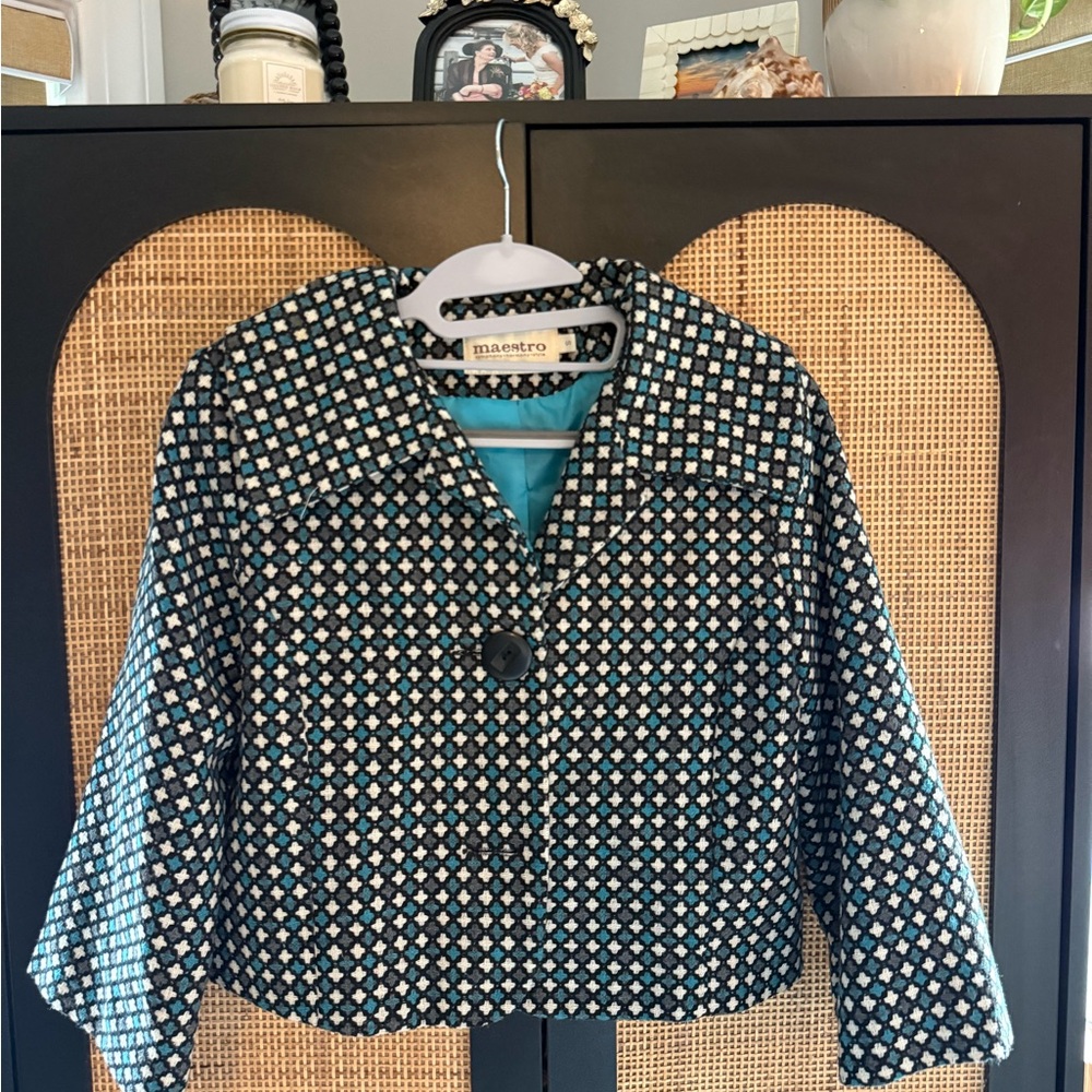 Maestro Patterned wool-blend cropped jacket